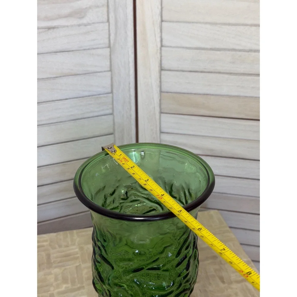 Vintage MCM Emerald Green Glass Vase